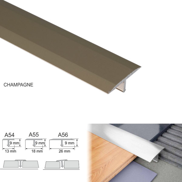 Threshold Trim T Bar Transition Trim For Tiles Anodised Aluminium