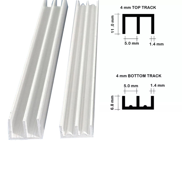 Top & Bottom Double Channel Vivarium Glass Runners Track