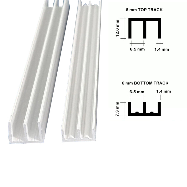 Top & Bottom Double Channel Vivarium Glass Runners Track