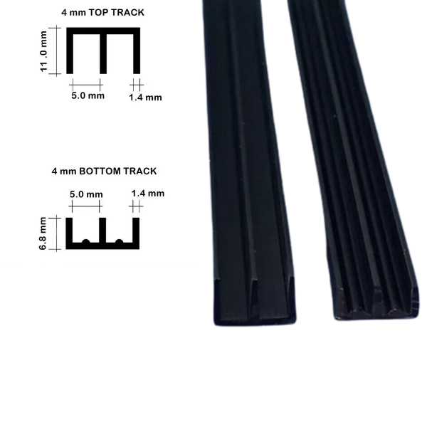 Top & Bottom Double Channel Vivarium Glass Runners Track