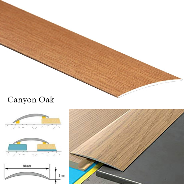 Transition Strip Carpet Cover Door Floor Threshold Self-Adhesive Aluminium Wood Effect