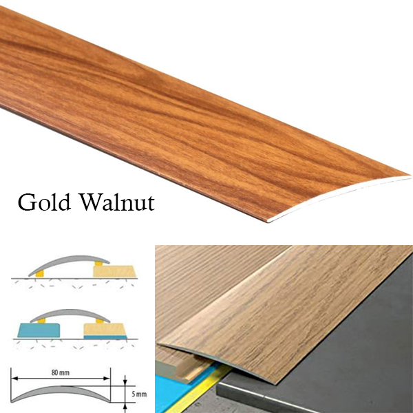 Transition Strip Carpet Cover Door Floor Threshold Self-Adhesive Aluminium Wood Effect