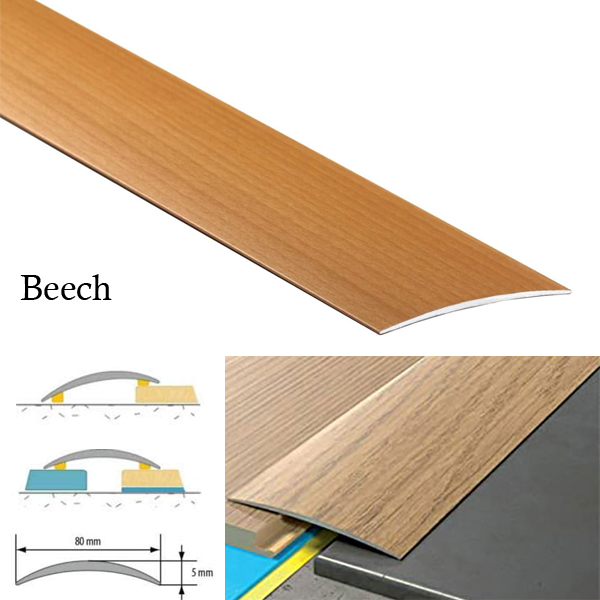 Transition Strip Carpet Cover Door Floor Threshold Self-Adhesive Aluminium Wood Effect