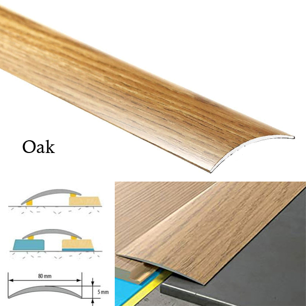 Transition Strip Carpet Cover Door Floor Threshold Self-Adhesive Aluminium Wood Effect