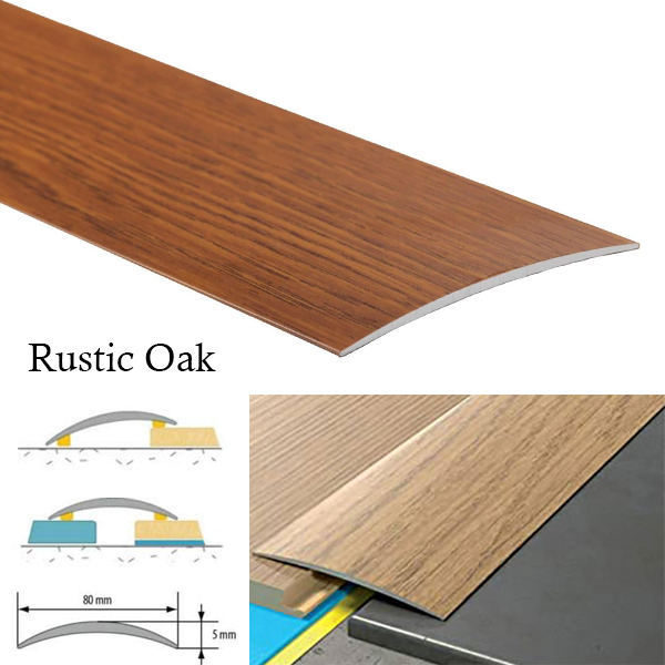 Transition Strip Carpet Cover Door Floor Threshold Self-Adhesive Aluminium Wood Effect