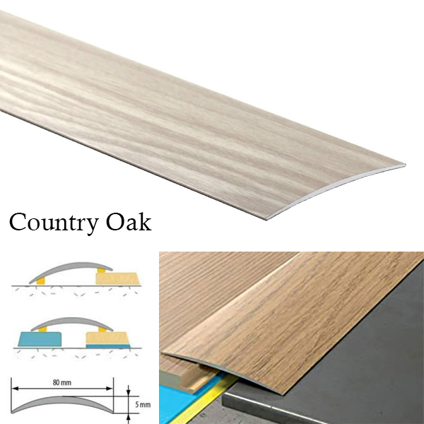 Transition Strip Carpet Cover Door Floor Threshold Self-Adhesive Aluminium Wood Effect