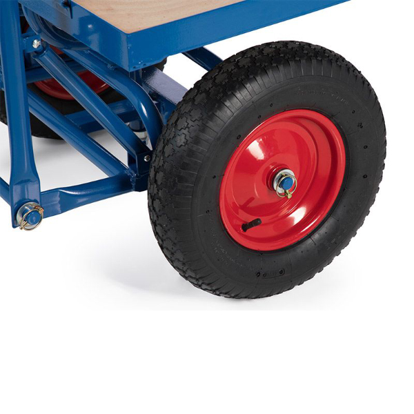 Turntable Four Pneumatic Wheeled Flat Platform Trolley