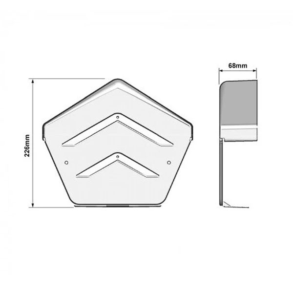 U Ridge PVC End Cap with Fixing Screws - 68mm 