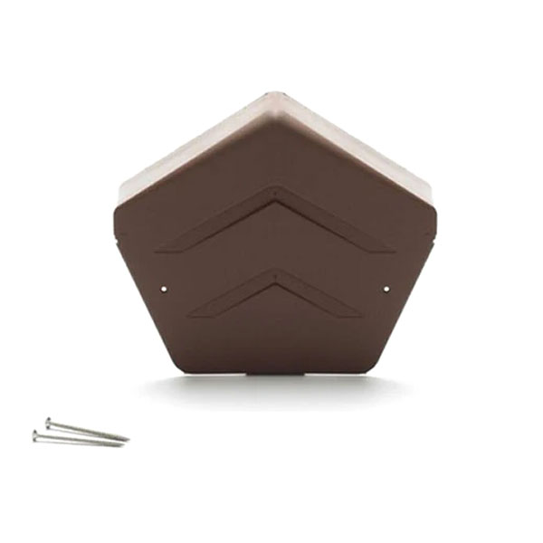 U Ridge PVC End Cap with Fixing Screws - 68mm 