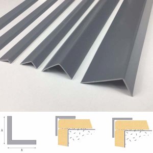 2.5m Long Unequal Gray Plastic PVC Corner 90 Degree Angle Trim Various Size 