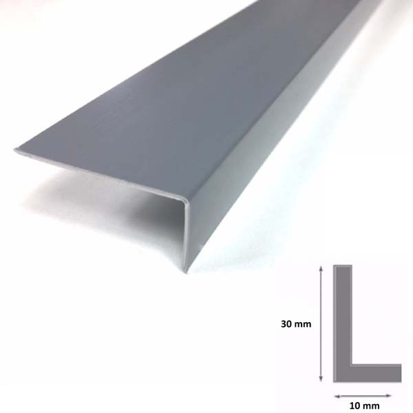 2.5m Long Unequal Gray Plastic PVC Corner 90 Degree Angle Trim Various Size 
