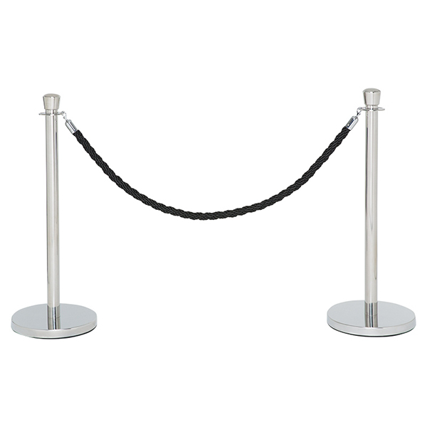VIP Black Rope Chrome Barrier Stands