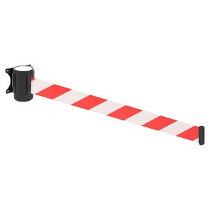 Black Wall Mounted Barrier With Red & White Tape