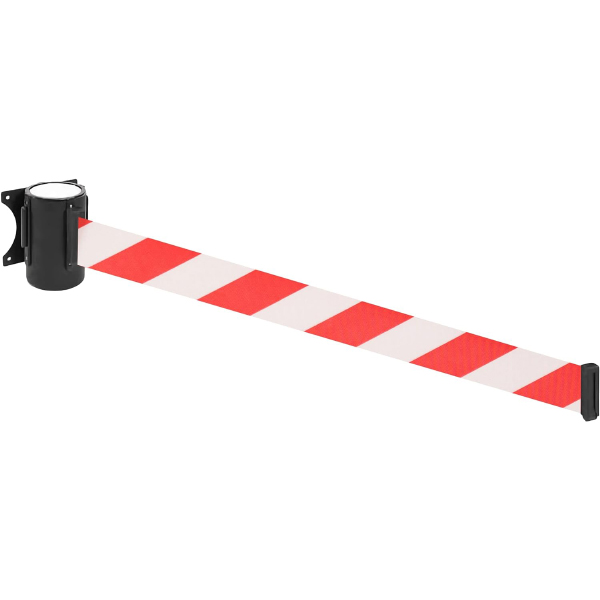Black Wall Mounted Barrier With Red & White Tape