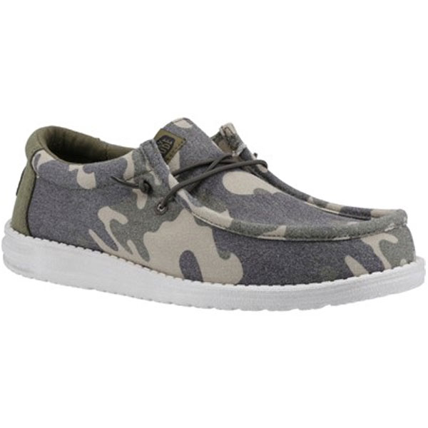 Wally Washed Camouflage Slip-Ons 