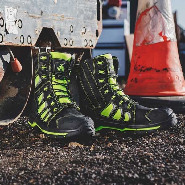 Water Resistant AS972C Beacon S3 Hi-Viz Hi Leg Safety Shoes