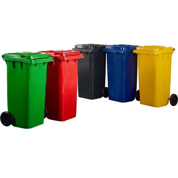 140 Liter High Density Polyethylene 2 Wheeled Waste Storage Bins