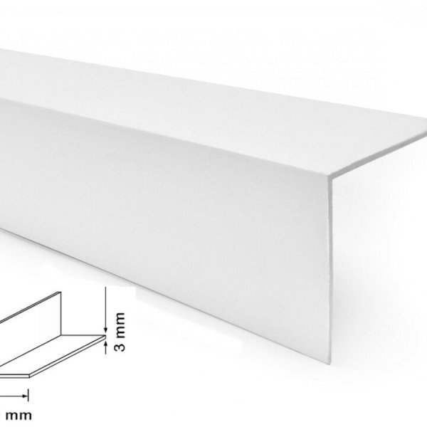 White Plastic Pvc Corner 90 Degree Angle Trim - 1m Long