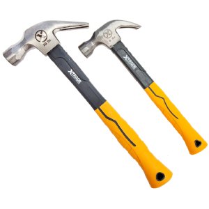 XTrade Claw Hammer Lightweight with Fibreglass Handle Twin Pack 20oz & 8oz