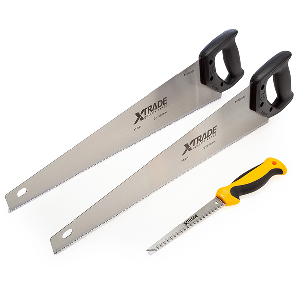 XTrade Hand Saw Set 2 x 550mm and 150mm Jab Saw for Versatile Cutting