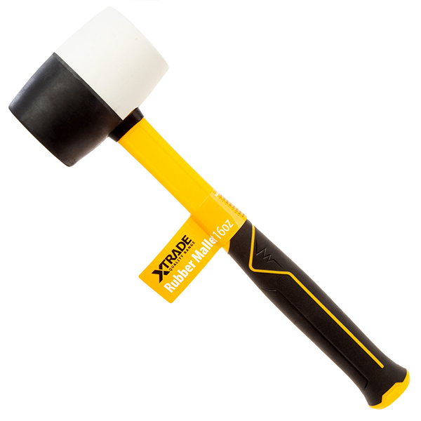 XTrade Rubber Lightweight Fibreglass Handle Mallet 16oz