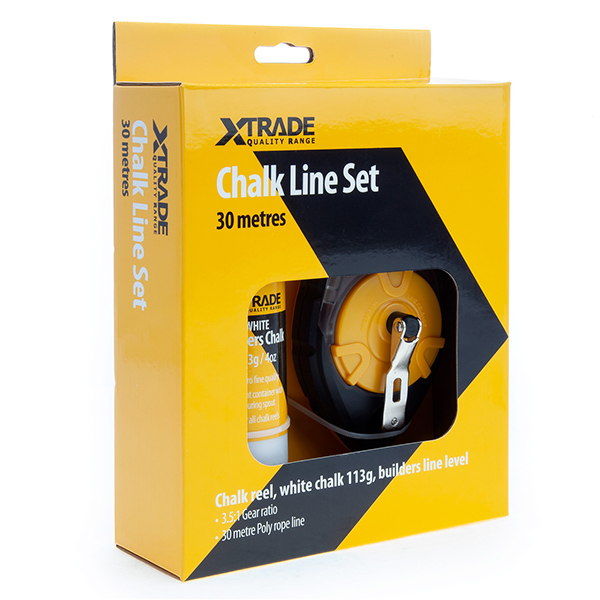 Chalk Line with Builders Chalk for Precise Marking Set of (3 Piece)