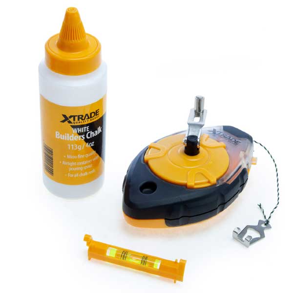 Chalk Line with Builders Chalk for Precise Marking Set of (3 Piece)