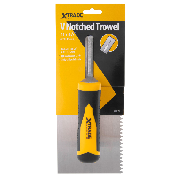 XTrade V-Notched Trowel Efficient for Adhesive Applications 