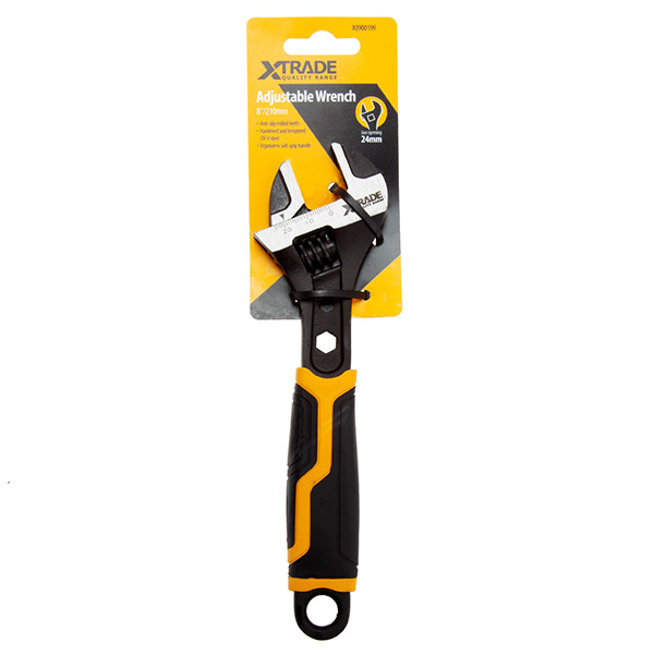 XTrade Adjustable Wrench with Ergonomic Non-Slip & Soft Grip Handles 8 Inches