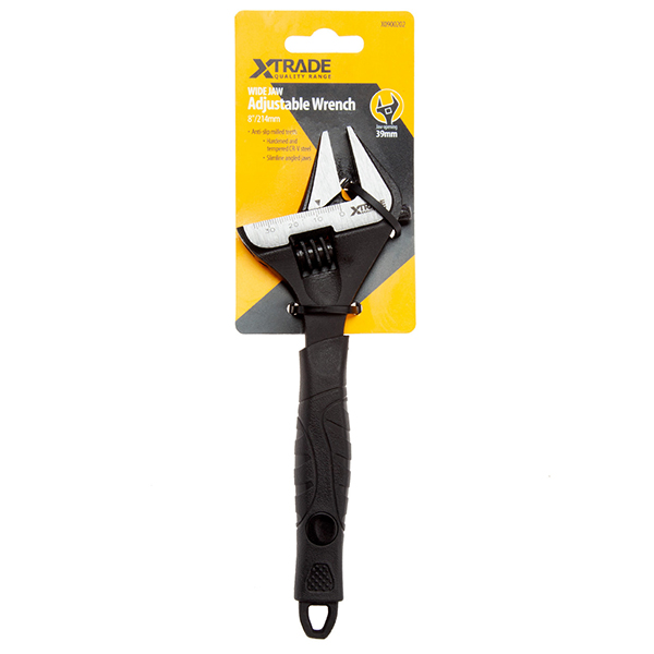 Non-Slip Grip Handle XTrade Wide Jaw Adjustable Wrench 8 Inches