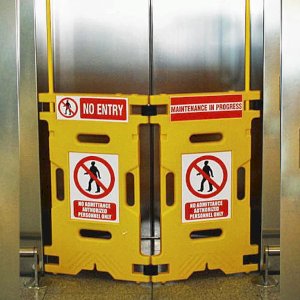 Yellow Elevator Safety Guard With 2 Panels