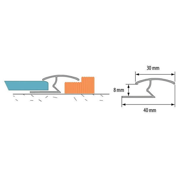 Z Shape Metal Door Bar Carpet to Tile Wood Laminate Trim Threshold